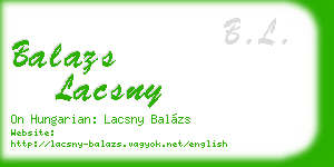 balazs lacsny business card